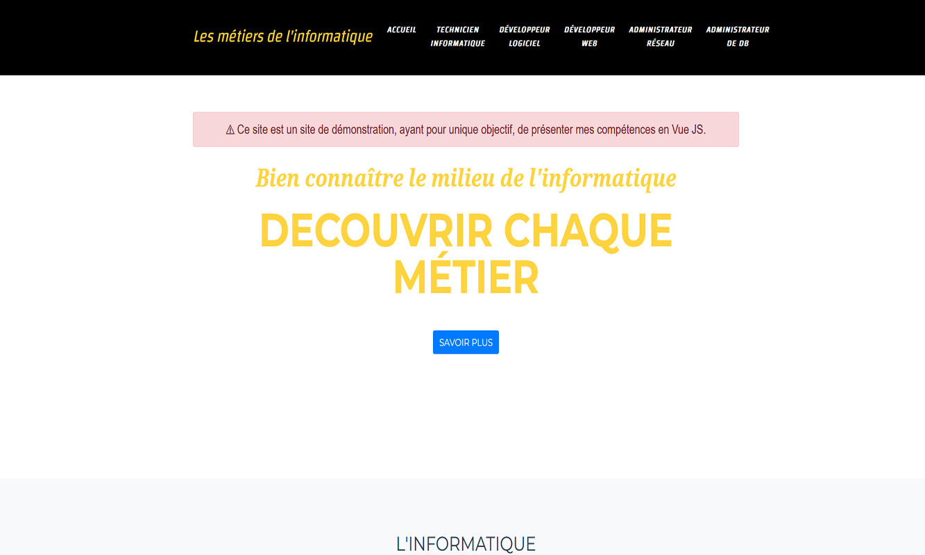 Les métiers de l'informatique